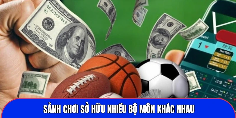 Sảnh chơi sở hữu nhiều bộ môn khác nhau